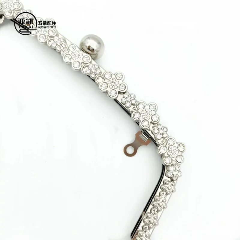 22CM Fashion Arch Flower Diamond Metal Making Kiss Clasp Purse Frame For Bag Luxury Clutch Clasp To The Bag Accessories