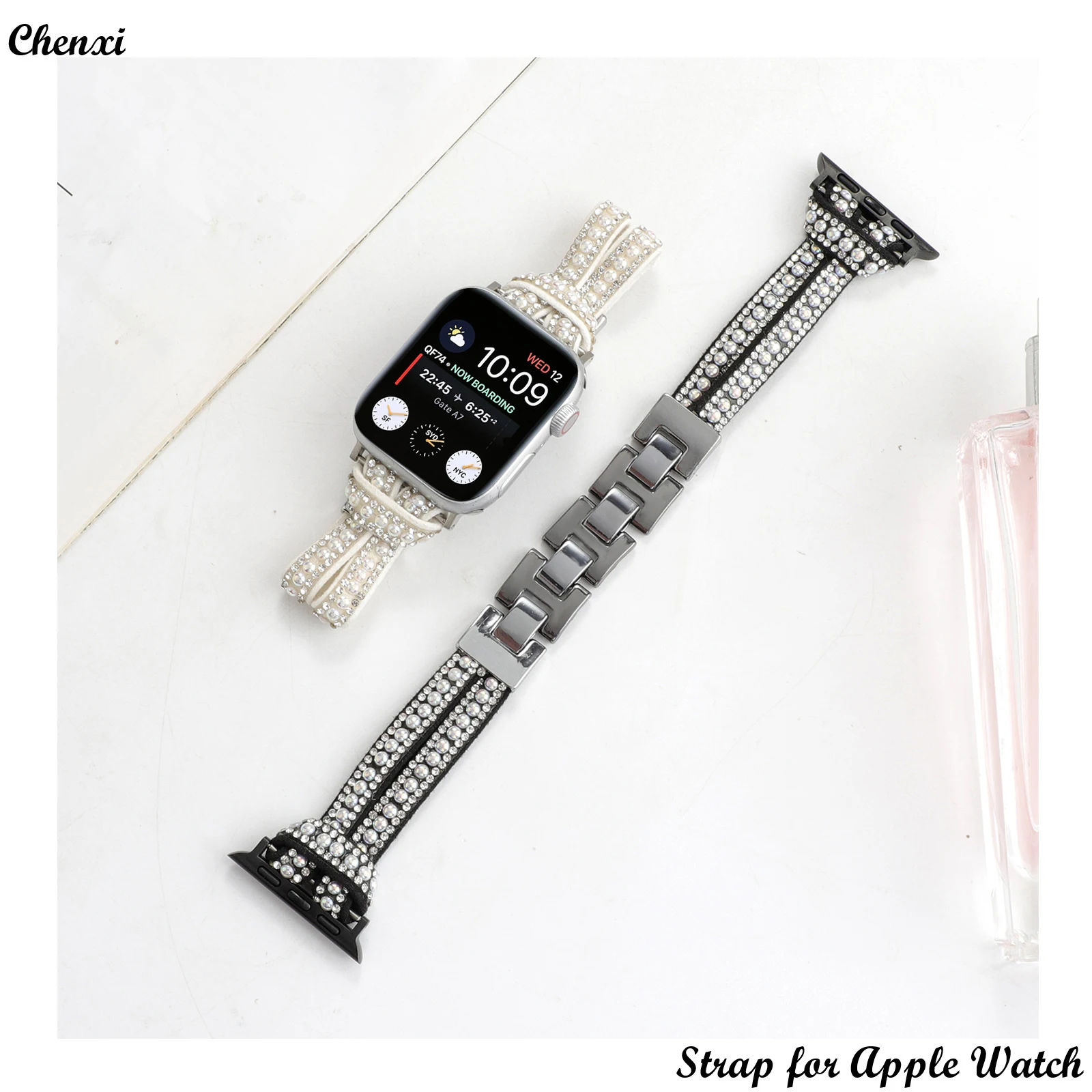 

Small Waist Ornament Strap for Apple watch Band Bracelet Chain Iwatch87654321SE Ultra Lady Sweet Bling40 41 42 44 45 Women Wrist