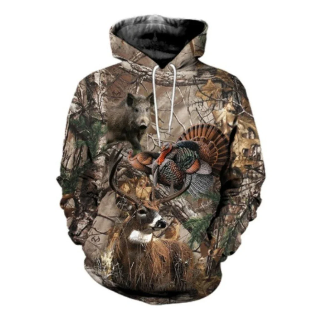 Homens e mulheres Maple Leaf Camouflage 3D Hoodie, casaco com capuz, ao ar livre, pesca, camping, caça, primavera, outono, moda