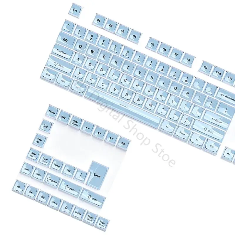 96BA Ersatz-Tastenkappen-Set für mechanische Tastatur, 132 Tasten, MDA-Profil, Kristall-Jellys-Kappen für Vorbauten und Zoll – Detail 10