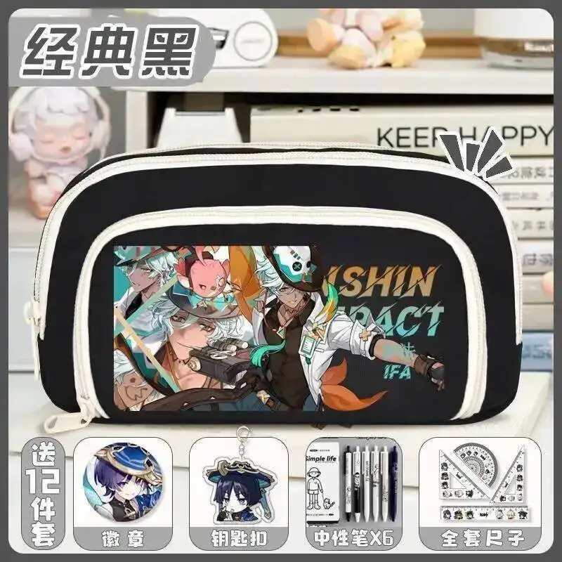 อนิเมะเกม 2025 GS อิมแพ็ค คอส ไอฟา ชาสกา วาเรซา อี้แอนซาน ซิตลาลี ฯลฯ กระเป๋าใส่ดินสอผ้าแคนวาสลายการ์ตูนแบบพกพา ขนาด 21x12x5 ซม. สำหรับทุกเพศ เหมาะสำหรับเป็นของขวัญ