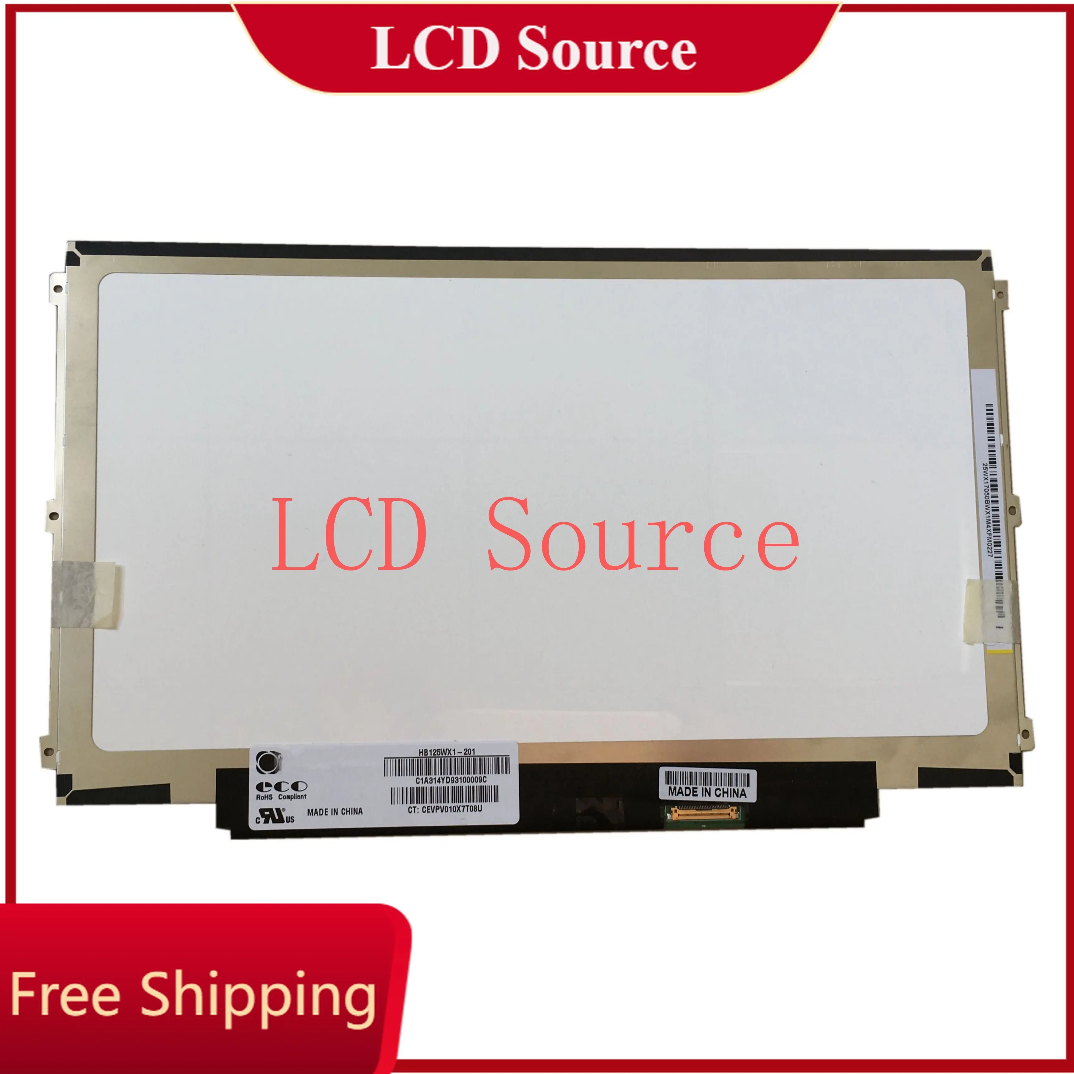 

HB125WX1-201 Left+right 3 screw holes LED LCD Screen HB125WX1-100 EDP 30 PIN