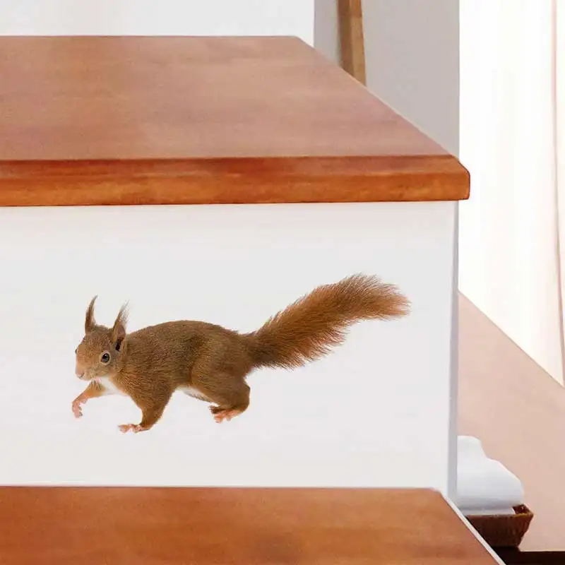 

Cute Squirrel Wall Sticker Bathroom Toilet Decor Living Room Cabinet Refrigerator Home Decoration Decals Stickers M1552