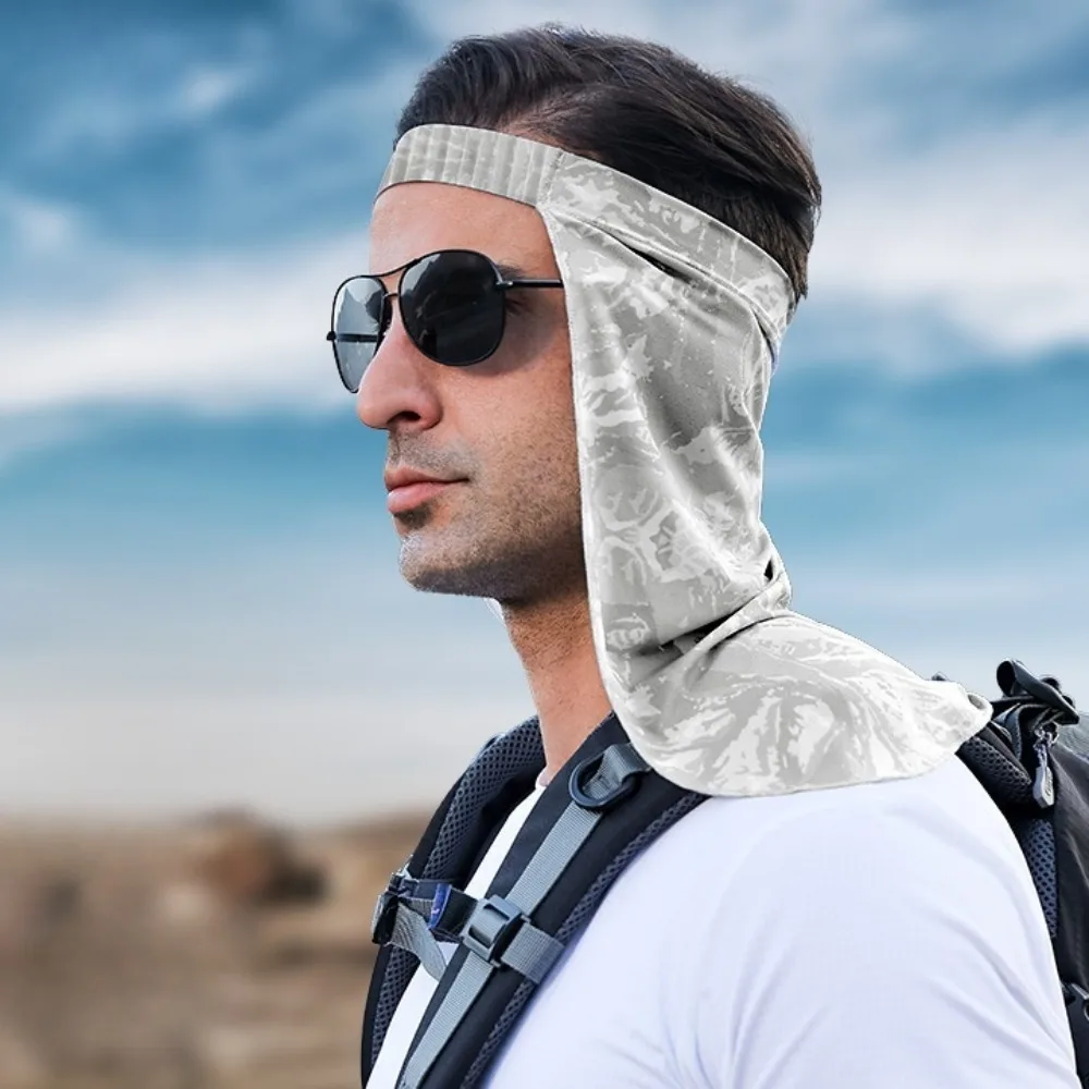 

Elastic Fitness Elastic Headband Breathable Lengthened Brim Sun Protection Headband for The Neck Ice Silk Face Mask