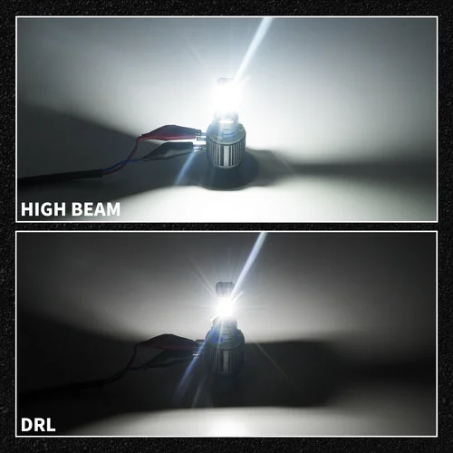 Imagen 2 del producto BEVINSEE H15 LED Faro Globo 11000LM Luz de carretera + DRL 6000K 12V Bombillas LED para Ford Focus Fiesta para Volkswagen Amarok Tiguan