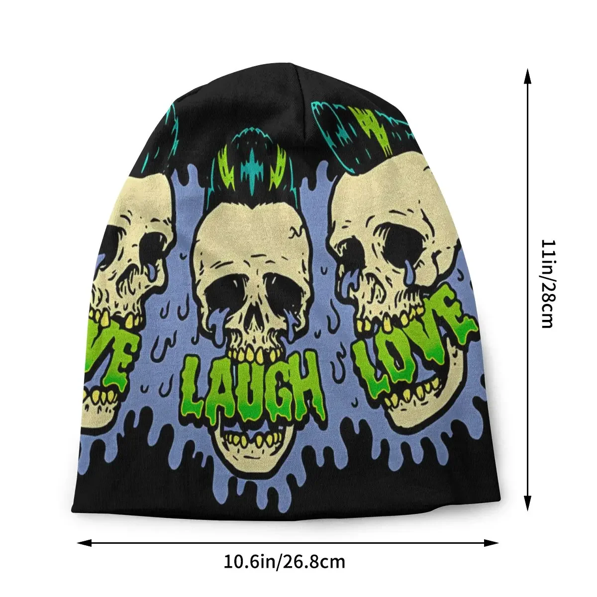 Skull Outdoor Hats Live Laugh Love Psychobilly Horror Bonnet Hipster Skullies Beanies Caps