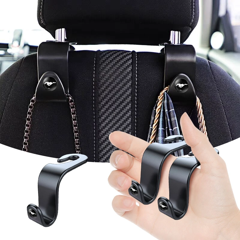 1/2PCS Car Seat Headrest Hook Auto Back Seat Organizer Hanger For Ford mustang Shelby GT GT500 GT350 Convertible Mach-E cobra