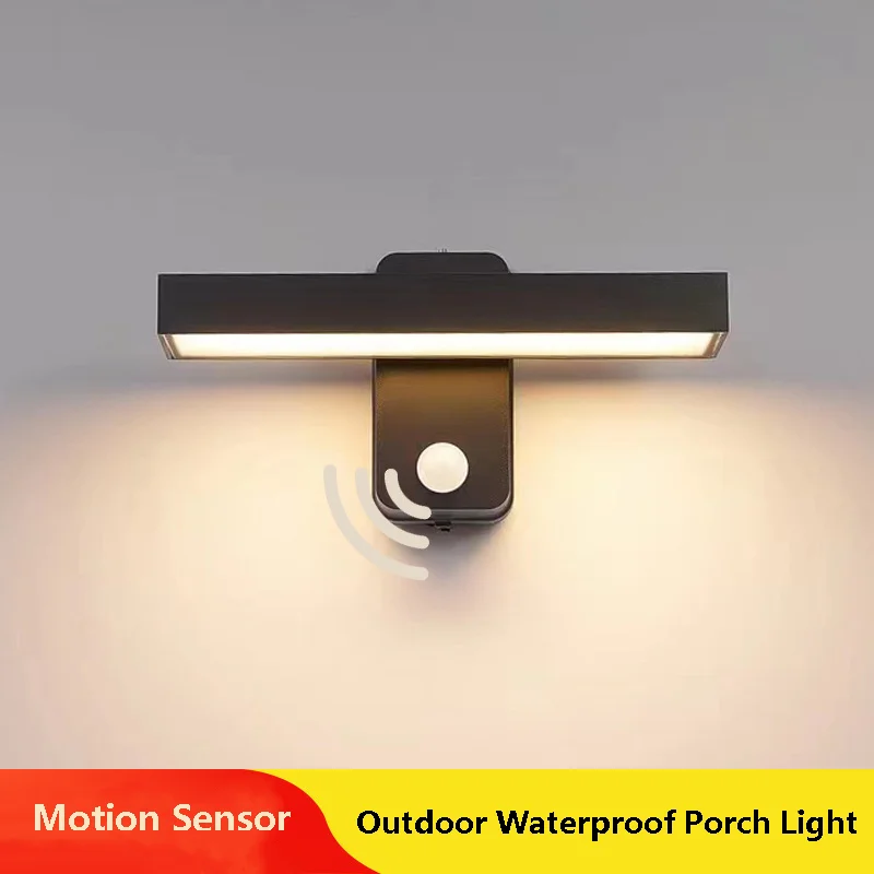 

Motion Sensor Outdoor Rotatable Square Porch Light Waterproof IP65 Balcony Garden Courtyard Wall Sconces Tuya RGB LED Wall Lamp