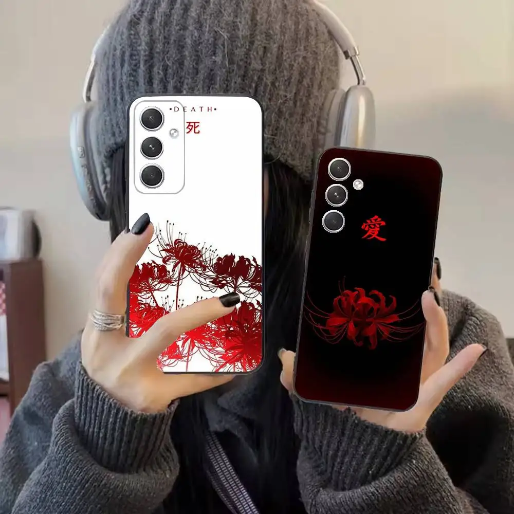 Red Spider Lily Flower Phone Case For Samsung S25,24,21,22,23,20,S30,Ultra,Plus, Fe,5G Silicone Cover