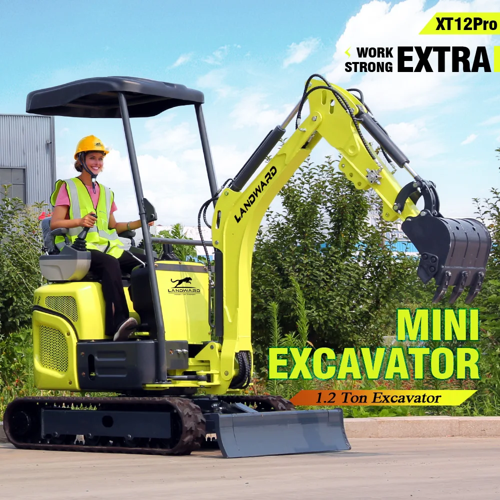 

Factory Wholesale 1Ton 1.2 Ton Mini Excavator Household Machine Digger Hydraulic Crawler Excavator for Sale Customized