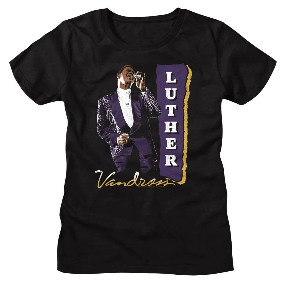 Luther Vandross Purple Suit Black Women'S T Shirt