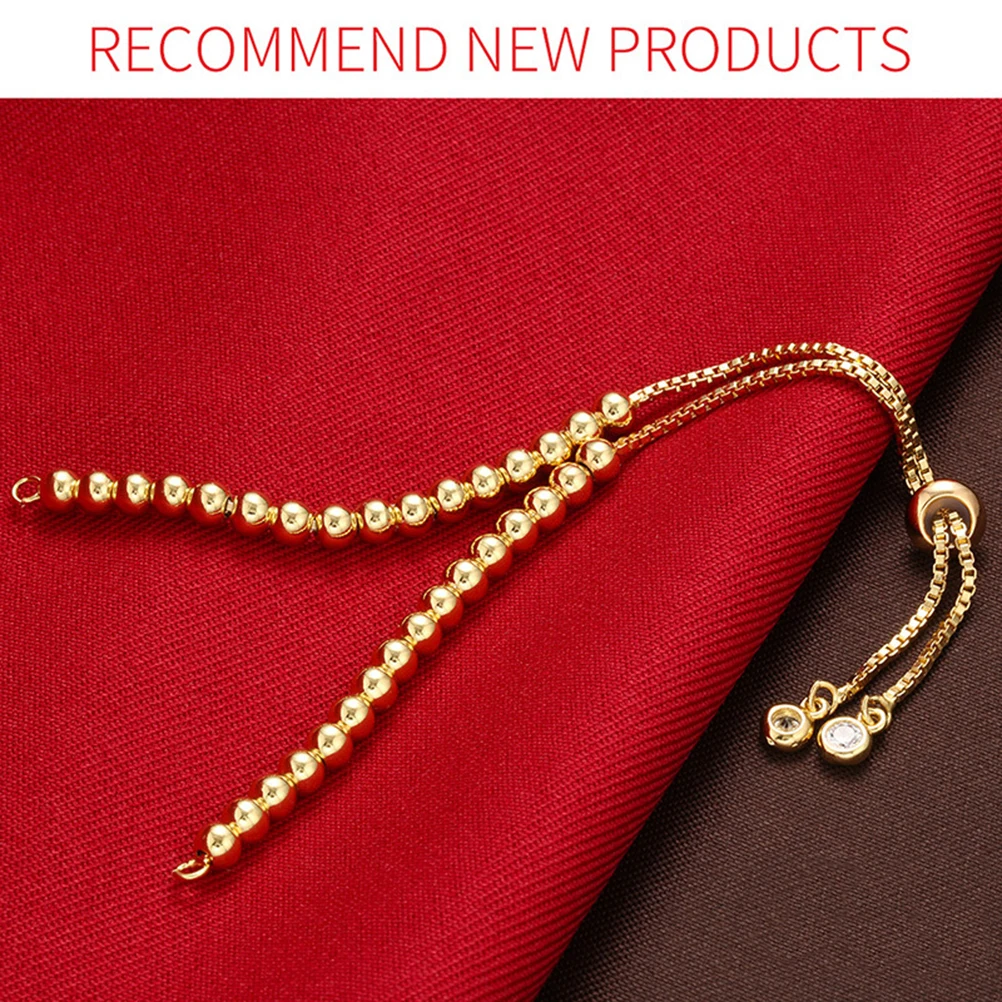 

4pcs Semi Finished Brass Bracelet Accessories Adjustable Jewelry Making Hand Chain for Women Ladies Girls Birthday Gift