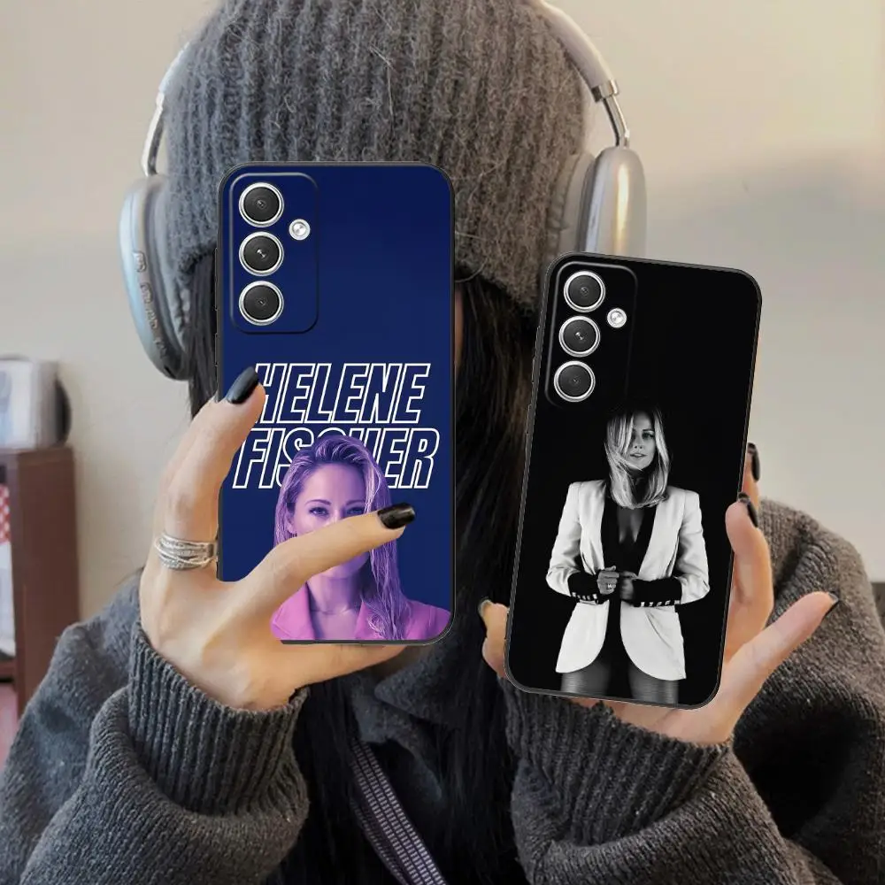 Helene fischer capa de telefone para samsung galaxy s25 s24 s23 s22 s21 s20 s10 s9 plus fe ultra lite preto celulares smartphone