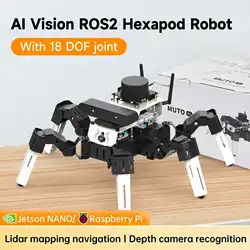 Yahboom 18DOF ROS2 AI Intelligent Recognition DIY Programming Development Hexapod Robot Kit for Raspberry Pi Jetson Nano