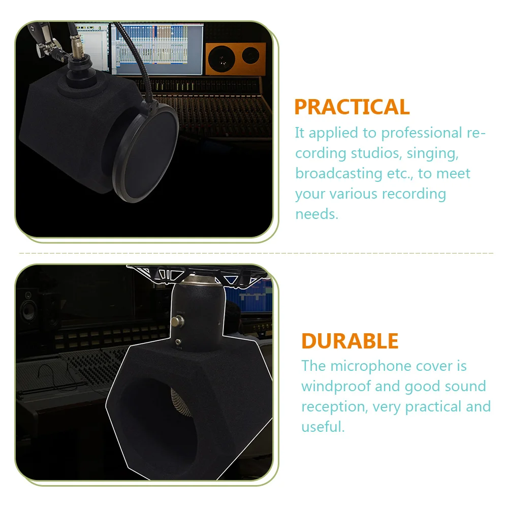 

Microphone Protective Covers Sponge Mic Accessories Soundproof Acoustic Enclosure Anti Pop Filter Noise Reduction Dust Cover For