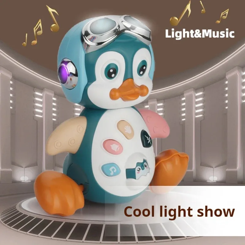 Interactive Walking Penguin Toy, Dancing Musical Baby Toy with LED Lights, Encourages Crawling Learning for Toddlers Infant Kids