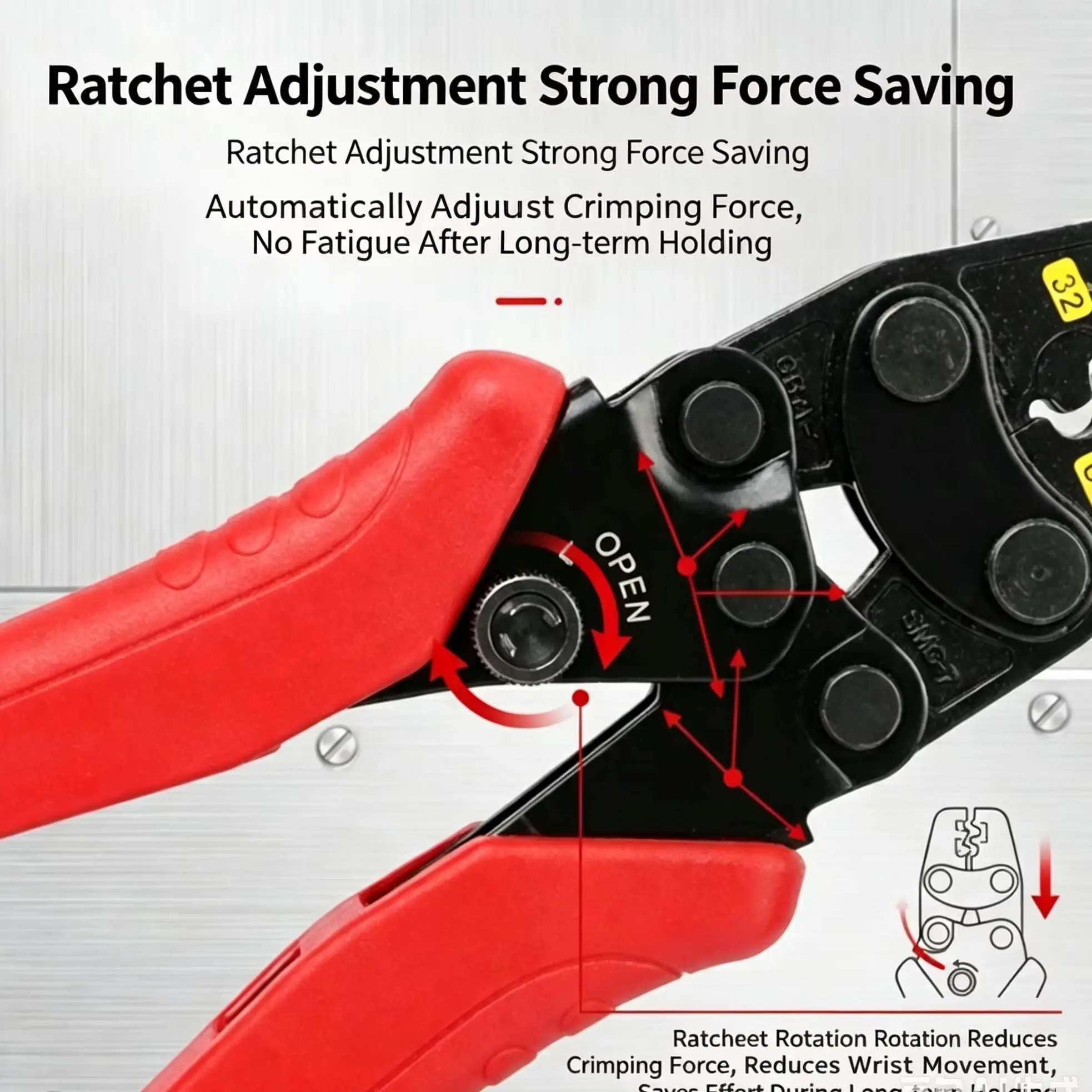 Multi functional ratchet crimping tool model for cold pressing special pliers for insulated and non insulated terminals image 4