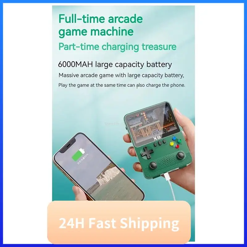 

X9 Handheld Game Console 3.5 Inch 10000 Games Arcade Game 6000Mah With Power Bank Function For GBA NES 11 Simulators Durable