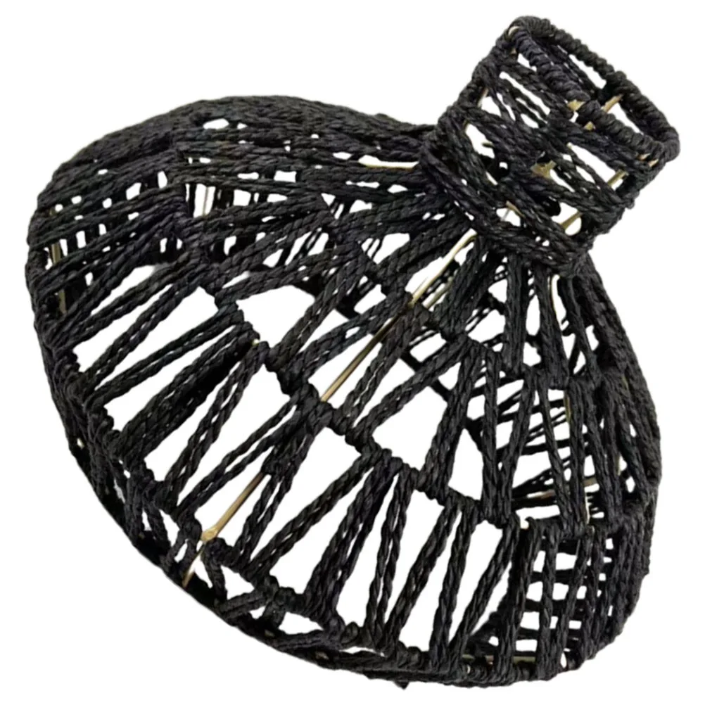 

Pendant Light Lampshade Creative Rustic Ceiling Light Shade Woven Paper Rope Iron for Kitchen Island Home Decor