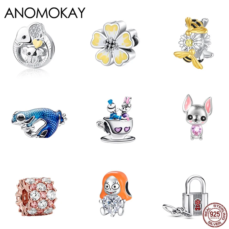 

Multi Color Enamel Flower Bee Bead Charm fit Pandora Bracelet S925 Silver Animal Jewelry Accessory