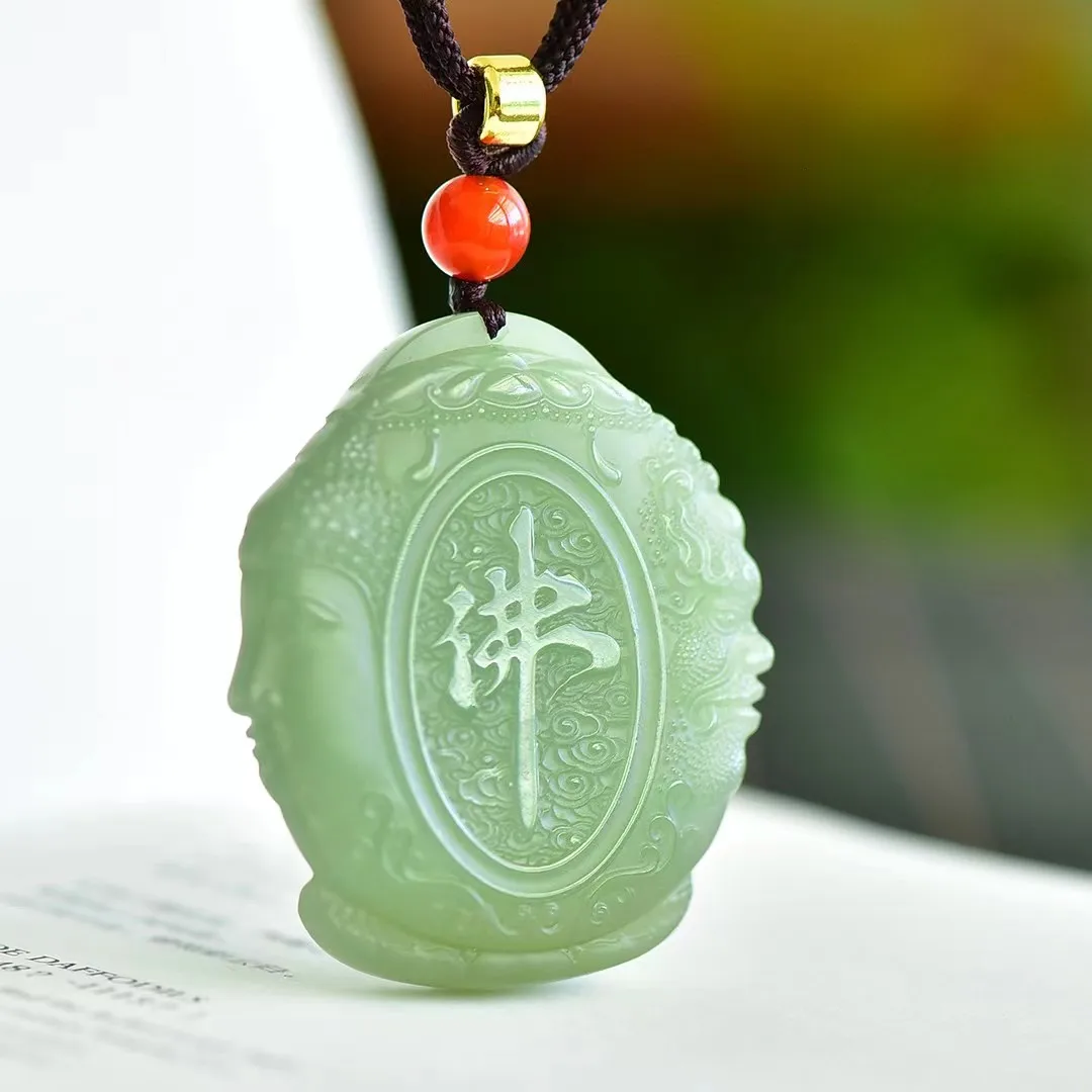 Exquisite Hetian Jade Qinghai Material Samantabhadra Pendant Jewelry D15055#