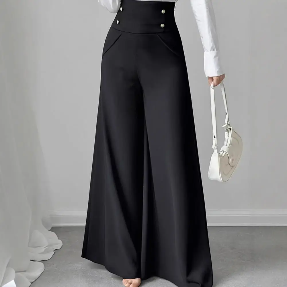 2026 Women Casual Pants High Waist Oversized Wide Leg Office Lady Pants Women High-waist Polyester Pants Business Trousers