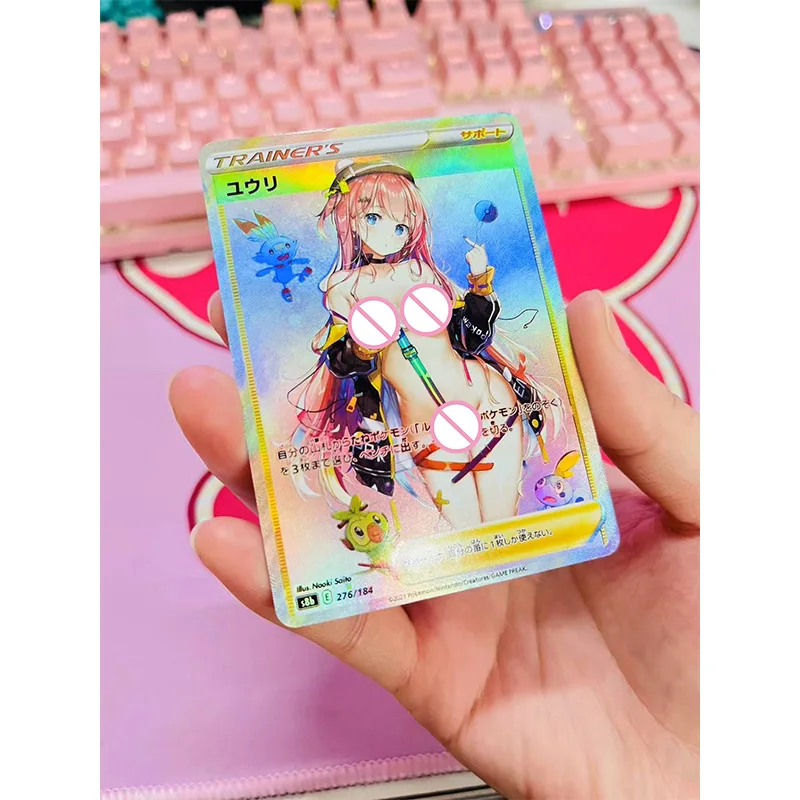 Anime Pokemon DIY ACG Gloria Speelgoed voor jongen Zeldzame Desktop Game Sexy Reflecterende Hot Stamping Collectible Card Kerst Verjaardagscadeau