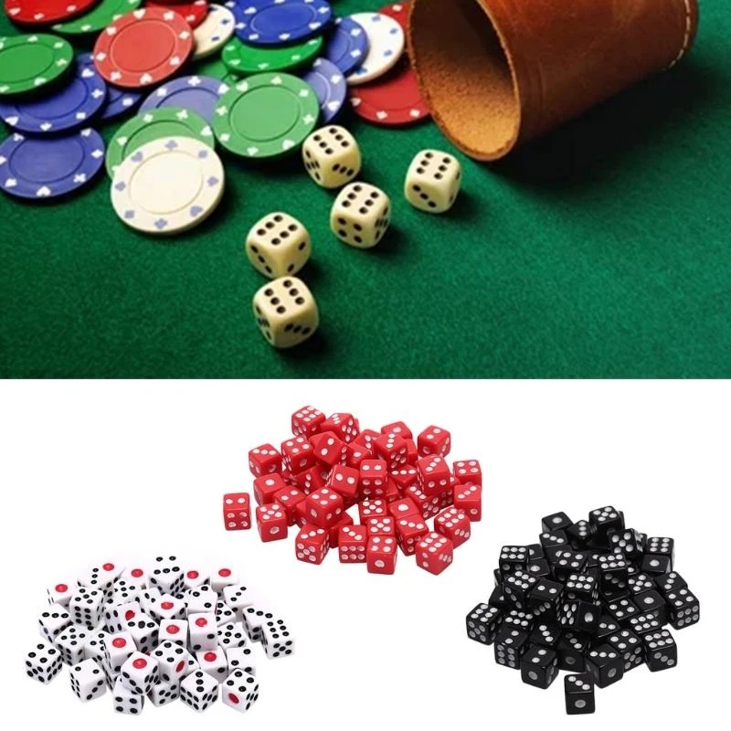 U2JB 100pcs 8mm 0.31in Digital 6 Side Acrylic Puzzle Toy Toy Toy Toy
