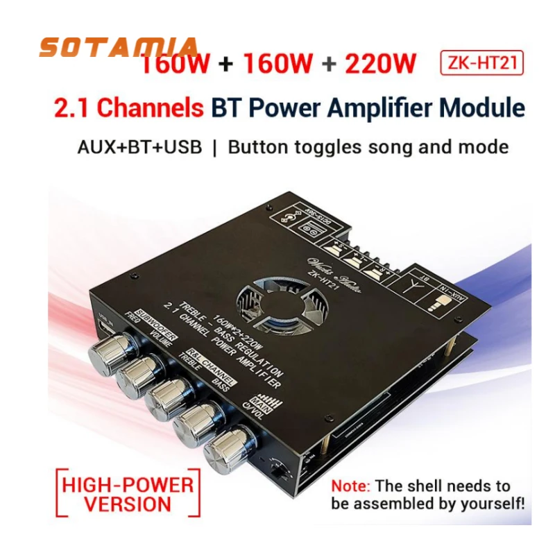 

SOTAMIA TWS Hifi Stereo Bluetooth Amplifier Audio Board TDA7498E Power Subwoofer Amplifier 160Wx2+220W Amplificador Bluetooth