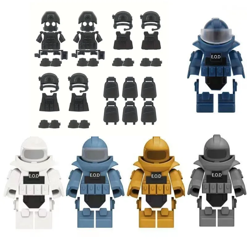 Modern Policemen Vest Equipment Accessories Building Blocks Kit Military SWAT Soldiers Figures Bomb Disposal Suit Bricks Toys