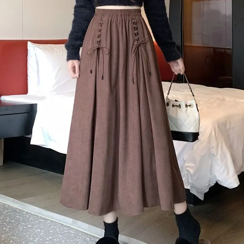 

Fashion Women's Fat Mm Skirts 2026 New Autumn Winter High-waisted Female Long Skirt with A Drooping Sense A-word Big Skirt Lady