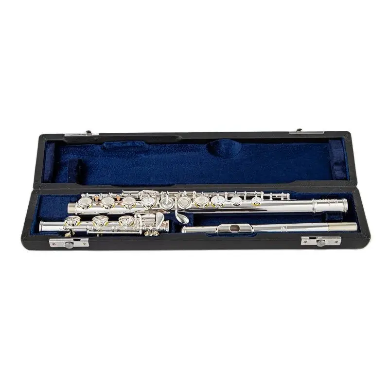 

601 flute pro cupronickel opening c key 17 hole flute silver plated with box