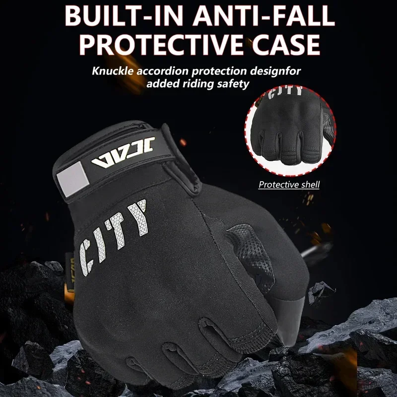 Men's Waterproof Touch Motorcycle Items Gloves Knitted Windproof Protection for Motocross ATV BMX MTB Riding Breathable Glove