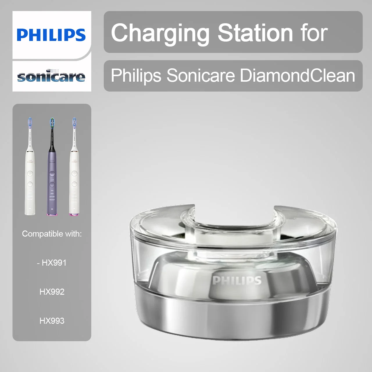 Philips sonicare充電ステーション、diamondcleanシリーズ9000電動歯ブラシ用、保証部品