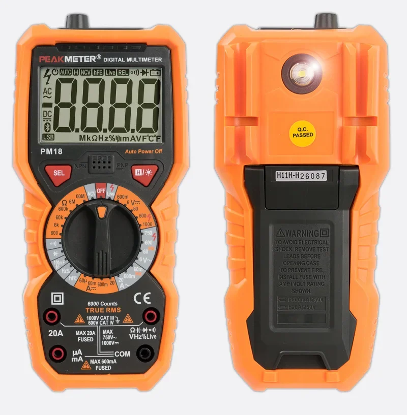 PM18 high-precision digital multimeter, anti burning electrical ammeter, capacitance digital display universal meter