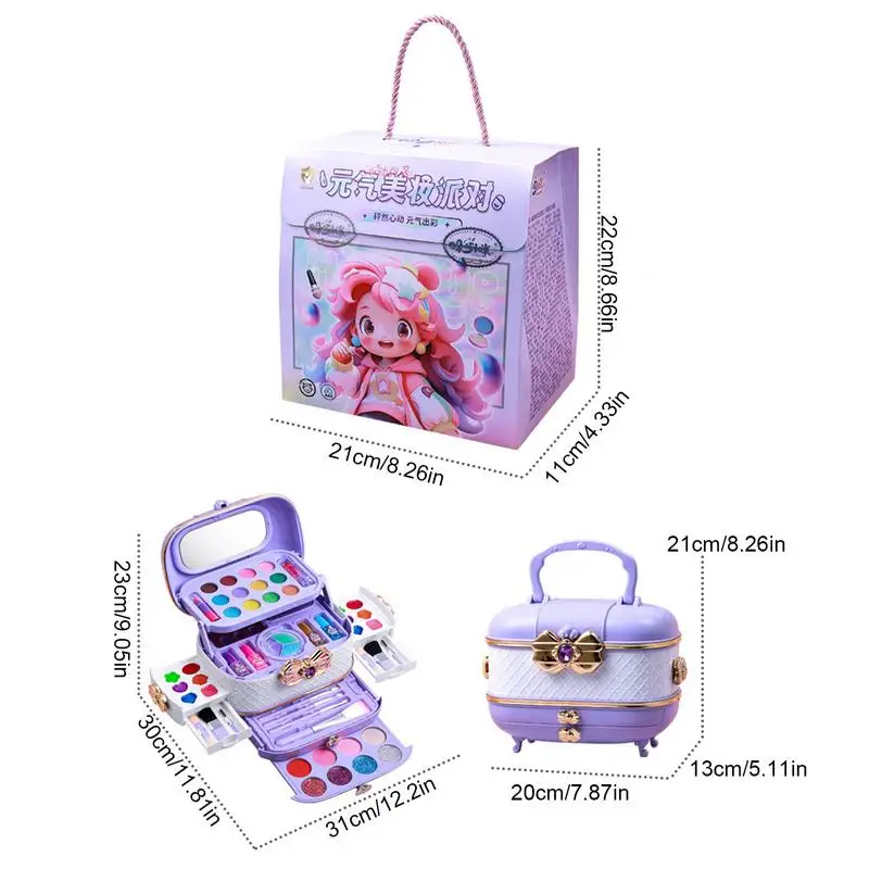 Kit de maquillage pour enfants, jouets pour filles, ensemble de jeu de simulation, lavable 57X, enfants, petites filles, adolescents