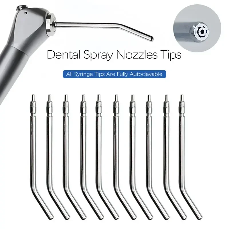 10/20/30/50PCS Stainless Steel Nozzles Tips Tube for Dental Triple 3 Way Syringe Air Water Spray