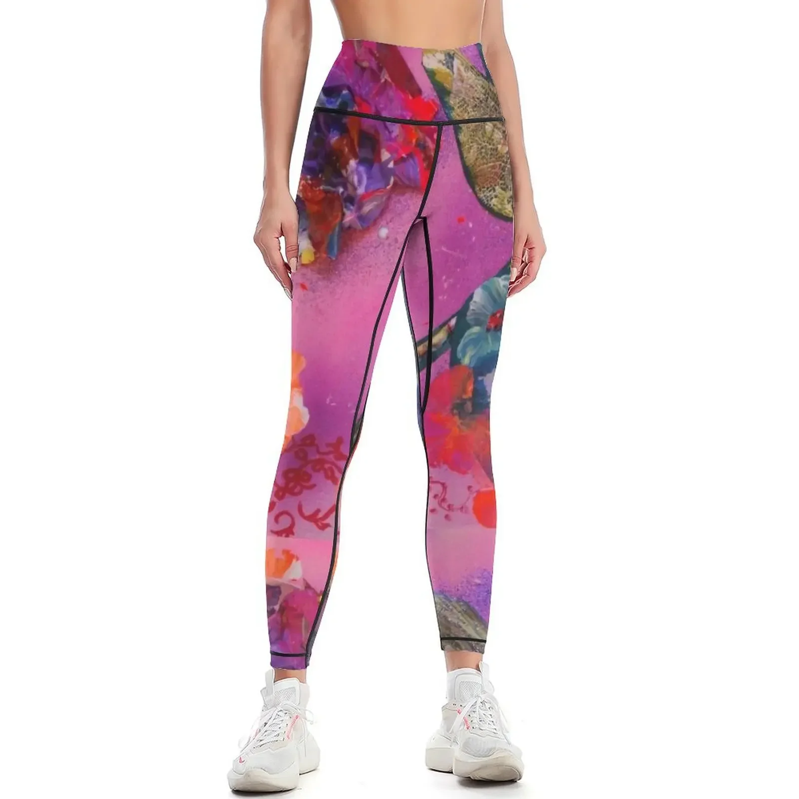 dragonflies and Blossoms Leggings flared Women's fitness Womens Leggings