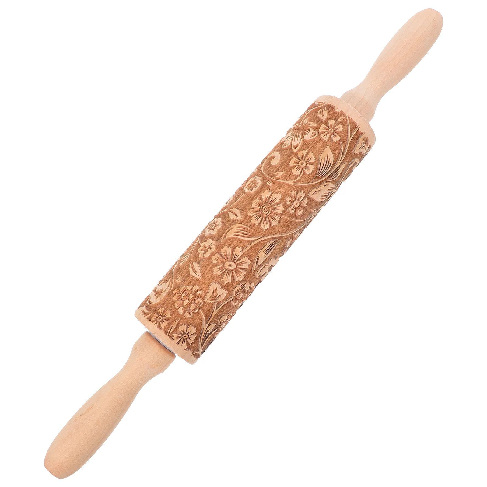 

Wooden Rolling Pin Printed Clay Christmas Cookie Tools Khaki Dough Decorative Pins Crafted Beech Wood Embossing Fondant Cookies