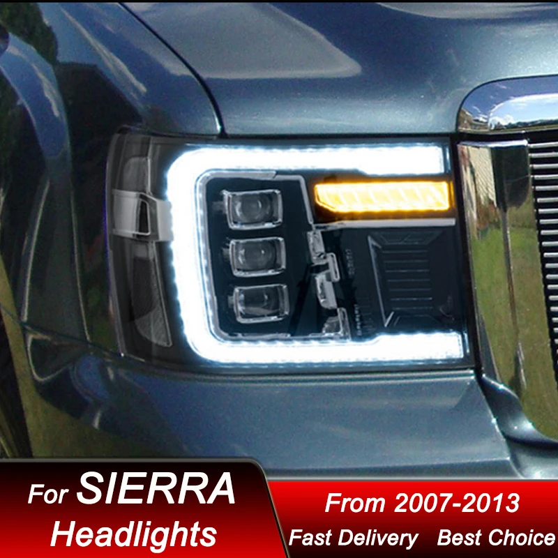 Car Headlights For GMC SIERRA SLE1500 07-13 Upgrade new style full LED DRL Headlamp Assembly Projector Lens Accessories Kit