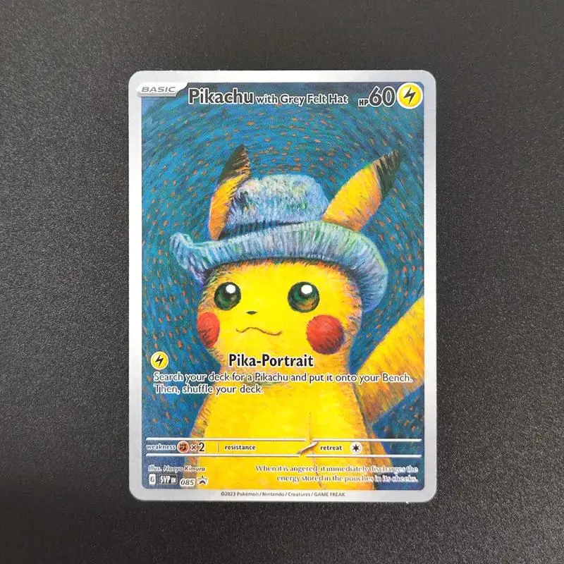PTCG カード 英語 ピカチュウ グレーのフェルト帽子をかぶったゴッホ