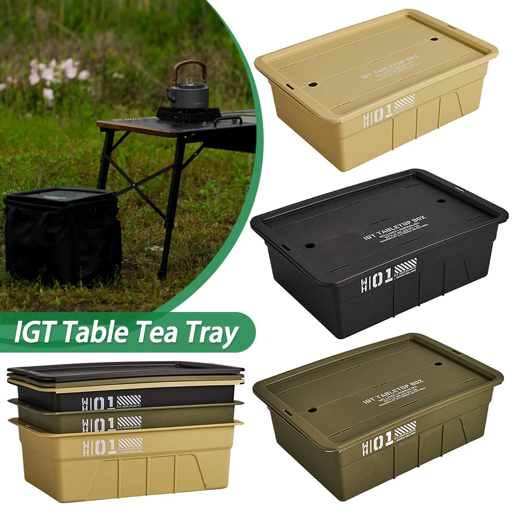 

IGT One Unit Tea Tray Multifunctional Table Panel Storage Basket Large Capacity Camping Storage Tea Tray for Outdoor Travel