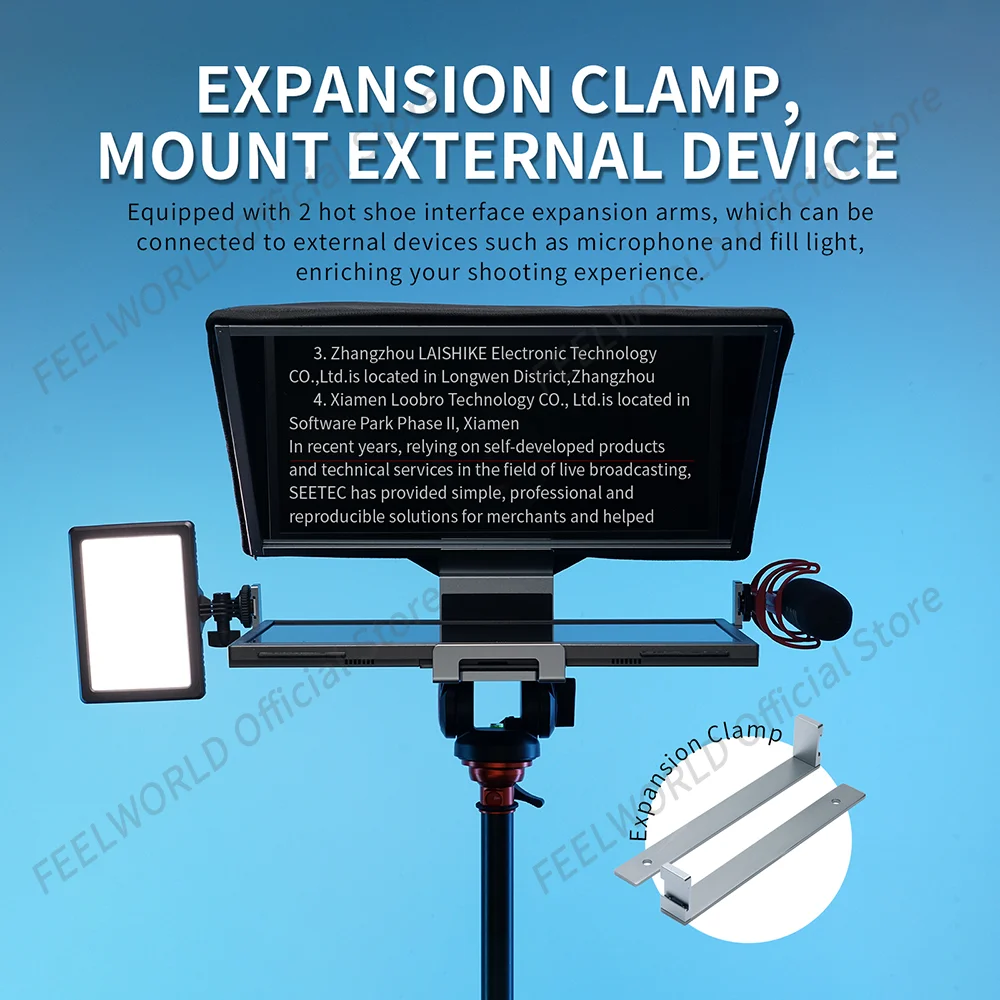 FEELWORLD TP16 16-inch Folding Teleprompter Supports Up to 16\