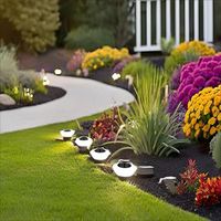 Waterproof Ground Lamp Deck Lights Solar Powered Warm /White/ Solar Lawn Lamp Rotundity 14Led Solar Underground Light