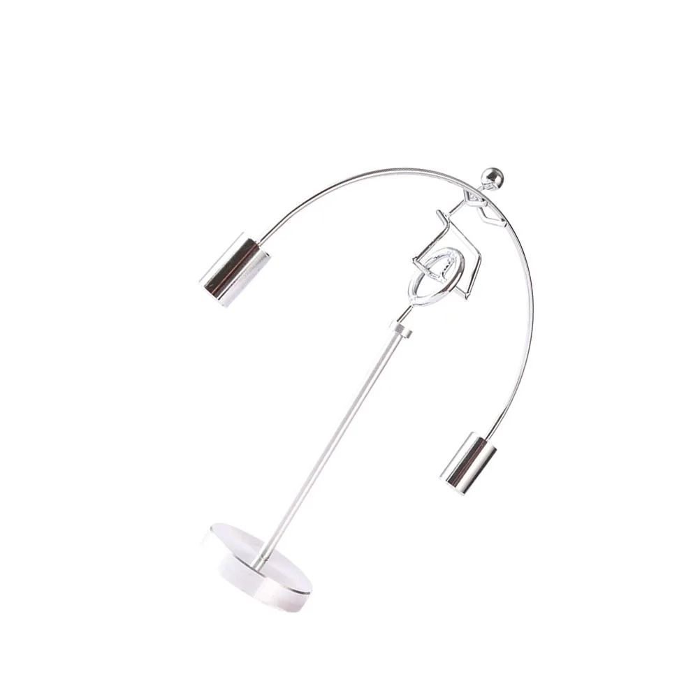 

Smooth Finish Unicycle Man Tumbler Balance Cylinder Iron Weightlifting Desktop Ornament for Home Office Interior Decoration