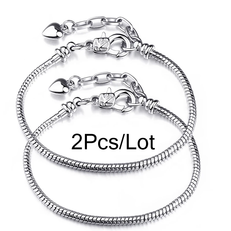2Pcs/Lot Brand hot selling simple classic basic bracelet DIY Original Brand Bracelet For Women Men Jewelry