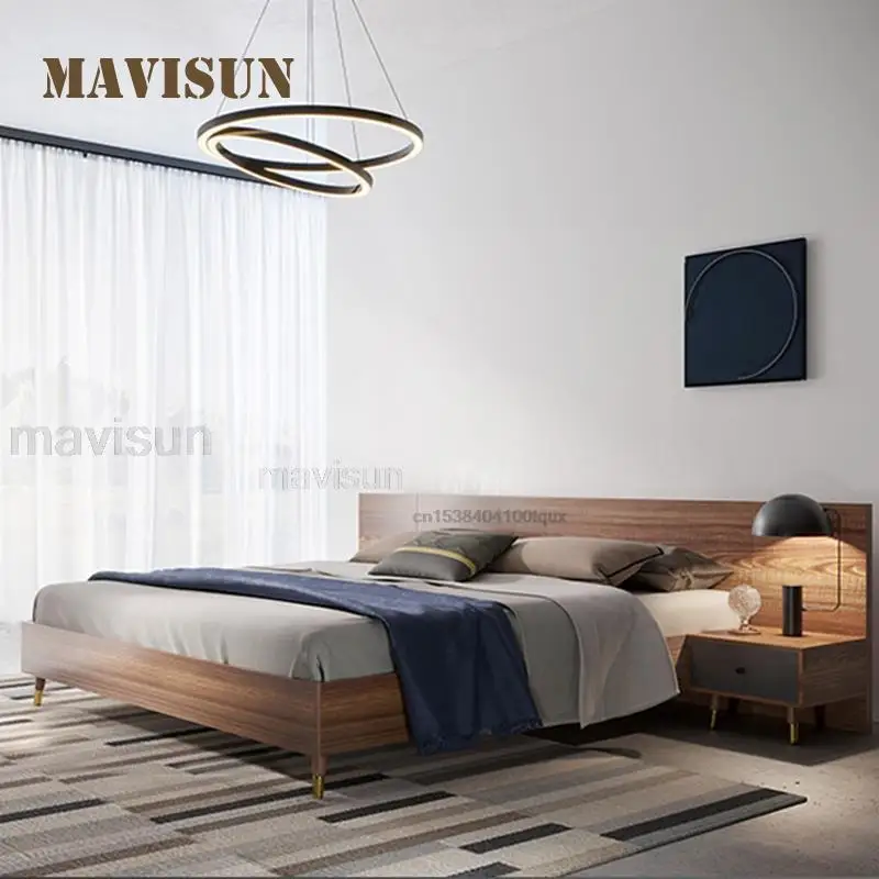 Japanese Style Tatami Bed Modern Minimalist Bedroom Furniture For Small Apartment Master Bedroom Wedding Plank Bed 1.5m 1.8m