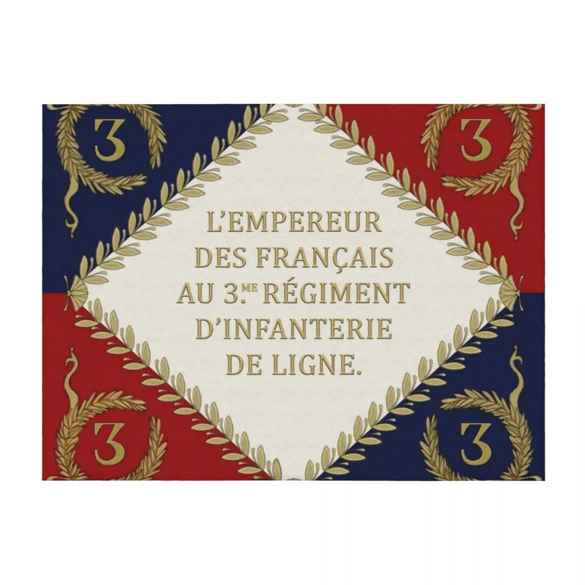 

Napoleonic French regimental flag '3me' 1804 Throw Blanket Quilt Blankets For Baby Multi-Purpose Sofa Quilt Blankets