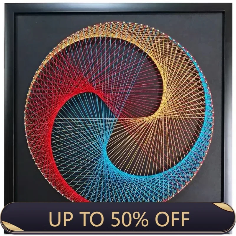 Geometry Nail Winding Painting DIY Material Package Wool Winding Painting Hand Decorative Yarn String Silk Gift