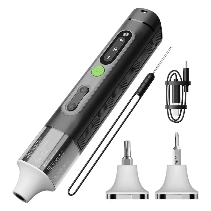 @@AB07 Hot Use Cordless Screwdriver,Compatible With1/4In And 4Mm Hex Bits,4 Torque Levels,3 Lighting Modes,1500Mah Rechargeable